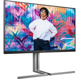 AOC U32U3CV 31.5" 4K UHD monitor Zwart/zilver, HDMI, DisplayPort, USB-hub, LAN, Audio