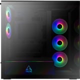 ARCTIC Xtender (Black) midi tower behuizing Zwart (mat) | 2x USB-A | 1x USB-C | RGB | Tempered Glass