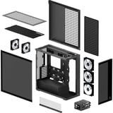 ARCTIC Xtender (Black) midi tower behuizing Zwart (mat) | 2x USB-A | 1x USB-C | RGB | Tempered Glass