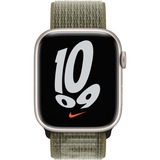 Apple Geweven sportbandje van Nike - Sequoia/platina (41 mm) horlogeband Olijfgroen/grijs