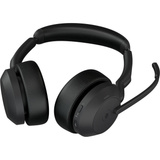 Jabra Evolve2 55, MS on-ear headset Zwart, Stereo, USB-C, Link380c, gecertificeerd voor Microsoft Teams