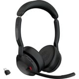 Jabra JBR Evolve2 55 MS Stereo Link380c on-ear headset Zwart