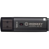 Kingston IronKey Locker+ 50 G2 USB Flash Drive 128 GB usb-stick Antraciet, USB-A 3.2 Gen 1