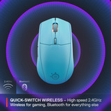 SteelSeries Rival 3 Wireless Gen 2 gaming muis Blauw, 18.000 dpi, RGB, 2.4GHz / Bluetooth 5.0