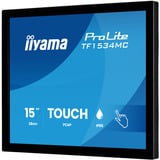 iiyama ProLite TF1534MC-B8X 15" touchscreen monitor Zwart (mat), VGA, HDMI, DisplayPort, Touch, 75Hz