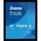 iiyama ProLite TF1534MC-B8X 15" touchscreen monitor Zwart (mat), VGA, HDMI, DisplayPort, Touch, 75Hz