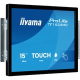 iiyama ProLite TF1534MC-B8X 15" touchscreen monitor Zwart (mat), VGA, HDMI, DisplayPort, Touch, 75Hz