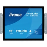 iiyama ProLite TF1534MC-B8X 15" touchscreen monitor Zwart (mat), VGA, HDMI, DisplayPort, Touch, 75Hz