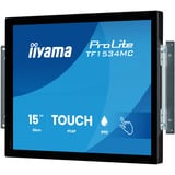 iiyama ProLite TF1534MC-B8X 15" touchscreen monitor Zwart (mat), VGA, HDMI, DisplayPort, Touch, 75Hz