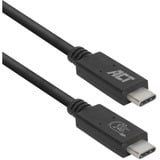 ACT Connectivity USB4® 20Gbps aansluitkabel C male - C male 1 meter USB-IF gecertificeerd Zwart