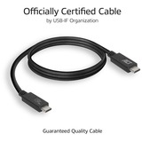 ACT Connectivity USB4® 20Gbps aansluitkabel C male - C male 1 meter USB-IF gecertificeerd Zwart
