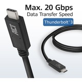 ACT Connectivity USB4® 20Gbps aansluitkabel C male - C male 1 meter USB-IF gecertificeerd Zwart