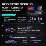 ASUS ROG Strix SCAR 18 G835LWG-TQ327W 18"  gaming laptop Zwart | Core Ultra 9 290HX Plus | RTX 5080 | 32 GB | 2 TB SSD