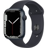 Apple Watch S7 smartwatch Zwart/zwart, 45mm, sportarmband, aluminium behuizing