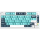 Hello Ganss HS75T GC16, toetsenbord Wit/donkerblauw, US lay-out, Gateron Yellow, 75%, RGB leds, PBT Doubleshot keycaps, hot swap, 2,4 GHz / Bluetooth / USB-C
