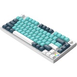 Hello Ganss HS75T GC16, toetsenbord Wit/donkerblauw, US lay-out, Gateron Yellow, 75%, RGB leds, PBT Doubleshot keycaps, hot swap, 2,4 GHz / Bluetooth / USB-C