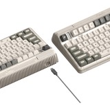Iqunix OG80 Hitchhiker Wireless Mechanical Keyboard, gaming toetsenbord Grijs/wit, US lay-out, Cherry MX Silent Red, RGB leds, 80% (TKL), Hot-swappable, PBT, 2.4GHz | Bluetooth 5.1 | USB-C