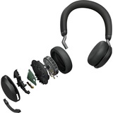 Jabra Evolve2 75 headset Zwart, Link380a, Microsoft Teams
