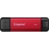 Kingston Dual Portable 1 TB externe SSD Rood/zwart, SPSD/1TB, USB-A 3.2 (10 Gbit/s), USB-C 3.2 (10 Gbit/s)