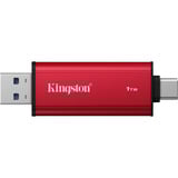 Kingston Dual Portable 1 TB externe SSD Rood/zwart, SPSD/1TB, USB-A 3.2 (10 Gbit/s), USB-C 3.2 (10 Gbit/s)