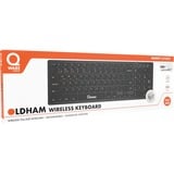 Qware Oldham draadloos toetsenbord Zwart, EU lay-out (QWERTY), Scissor switches, 2,4 GHz USB | Bluetooth