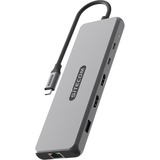 Sitecom 10-in-1 USB4 Power Delivery Multiport Adapter dockingstation Grijs
