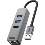 Sitecom USB-A naar Ethernet + 3x USB Hub dockingstation Grijs