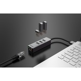 Sitecom USB-A naar Ethernet + 3x USB Hub dockingstation Grijs