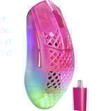 SteelSeries Aerox 3 Wireless Gen 2 MagentaHaze gaming muis Magenta/transparant