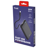 Trust Fiera Snelle powerbank, 10.000 mAh Zwart, USB-C