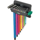 Wera 950/9 Hex-Plus Multicolour 3 Stiftsleutelset 9-delig, kleurgecodeerd, metrisch, BlackLaser