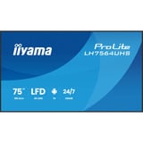 iiyama ProLite LH7564UHS-B1AG 75" 4K Ultra HD Public Display Zwart, HDMI, LAN, WiFi, Audio, USB, Android 14