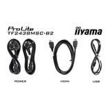 iiyama ProLite TF2438MSC-B2 23.8" monitor Zwart, 120 Hz, HDMI, DisplayPort, Audio, USB, Touch