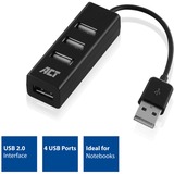ACT Connectivity USB Hub mini 4 port usb-hub Zwart