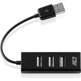 ACT Connectivity USB Hub mini 4 port usb-hub Zwart