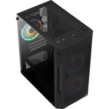 Aerocool Trinity Mini v2 Tower-behuizing Zwart | USB-A 2.0 | 2x USB-A 3.2 (5 Gbit/s) | 2x Audio | Window-kit