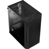 Aerocool Trinity Mini v2 Tower-behuizing Zwart | USB-A 2.0 | 2x USB-A 3.2 (5 Gbit/s) | 2x Audio | Window-kit