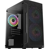 Aerocool Trinity Mini v2 Tower-behuizing Zwart | USB-A 2.0 | 2x USB-A 3.2 (5 Gbit/s) | 2x Audio | Window-kit