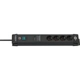 Brennenstuhl Premium-Line stekkerdoos 4-voudig stekkerdoos Zwart, 1,8 meter, 60.000A overspanningsbeveiliging