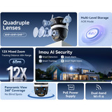 Imou Cruiser Pano Z Quadruple-lens zoom camera Wit, 4MP+4MP+5MPx2, PoE