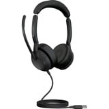 Jabra Evolve2 50, UC on-ear headset Zwart, Stereo, USB-A, gecertificeerd voor Google Meet en Zoom