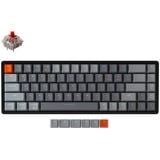 Keychron K6-Q1, toetsenbord Grijs/grijs, US lay-out, Gateron Red, RGB leds, 65%, ABS, Bluetooth 5.1