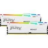 Kingston FURY 64 GB DDR5-5600 Kit werkgeheugen Wit, KF556C36BWEAK2-64, Beast RGB, EXPO, XMP