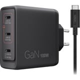 Lenovo 100W GaN Multi-port USB-C oplader Zwart, 3x USB-C