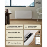 Mill Steel WiFi paneelverwarming PA1300WIFI4, 1300 Watt convector Wit, wifi 2,4 GHz (wifi 6), Bluetooth 5.2, Zigbee 3.0 + App