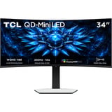 TCL 34C2A 34" curved gaming monitor Zwart, 1x DisplayPort, 2x HDMI, 1x USB-C, 2x USB-A, 200 Hz