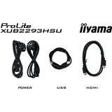 iiyama ProLite XUB2293HSU-B6 21.5" monitor Zwart, 100Hz, HDMI, DisplayPort, USB, Audio, AMD Free-Sync