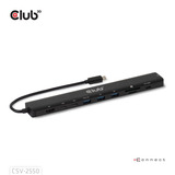 Club 3D 10-1 Portable Dock USB Type-C 10Gbps to HDMI 8K30Hz PD3.1 Max.140 Watt dockingstation Zwart, HDMI, USB-C, LAN