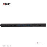 Club 3D 10-1 Portable Dock USB Type-C 10Gbps to HDMI 8K30Hz PD3.1 Max.140 Watt dockingstation Zwart, HDMI, USB-C, LAN