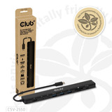 Club 3D 10-1 Portable Dock USB Type-C 10Gbps to HDMI 8K30Hz PD3.1 Max.140 Watt dockingstation Zwart, HDMI, USB-C, LAN